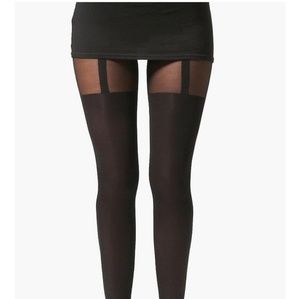 Mock suspender tights